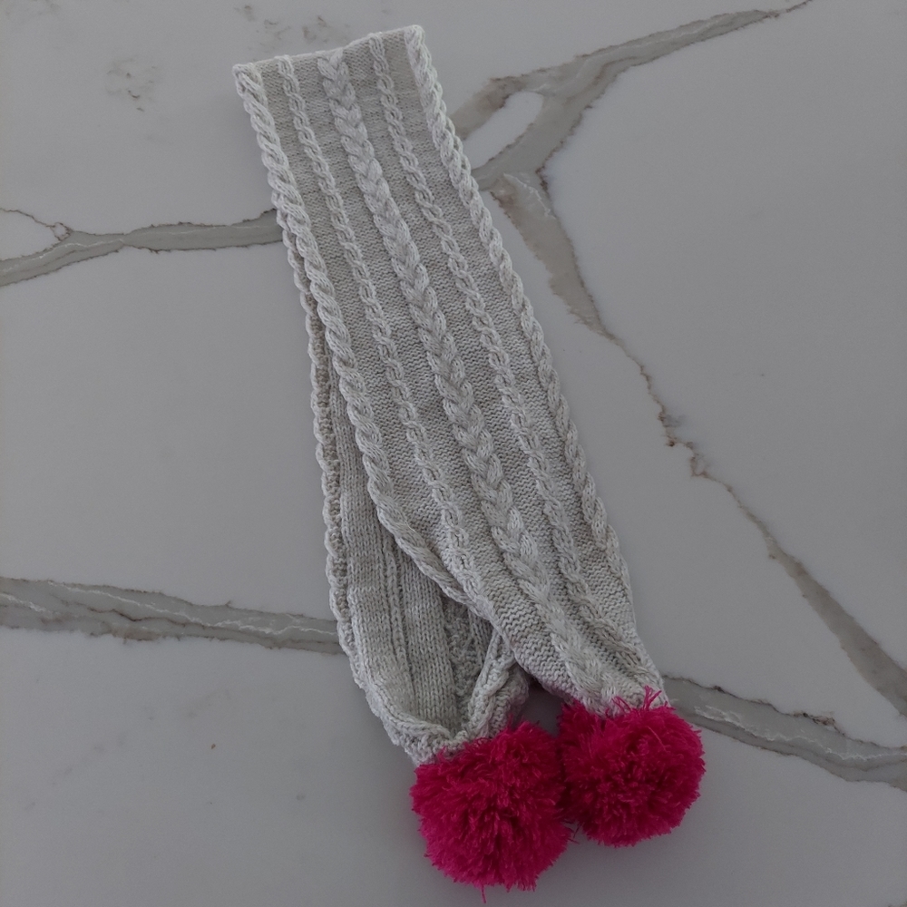 Gertex Double Pink Pompom Scarf